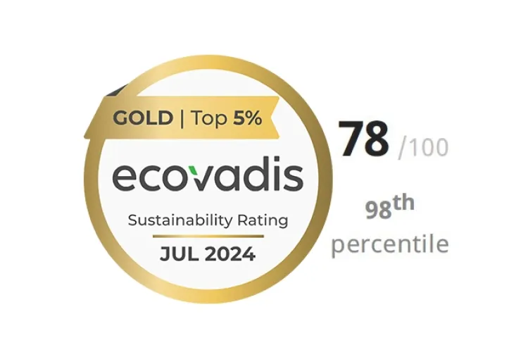 Logo EcoVadis Gold et Score DYKA 78/100